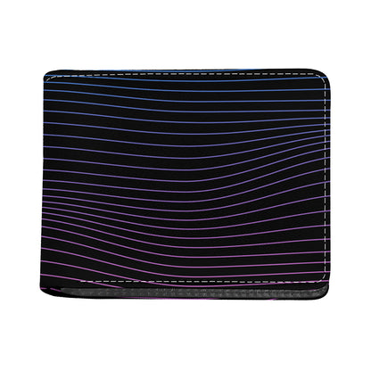 Blue And Purple EDM Wave Print Bifold Wallet