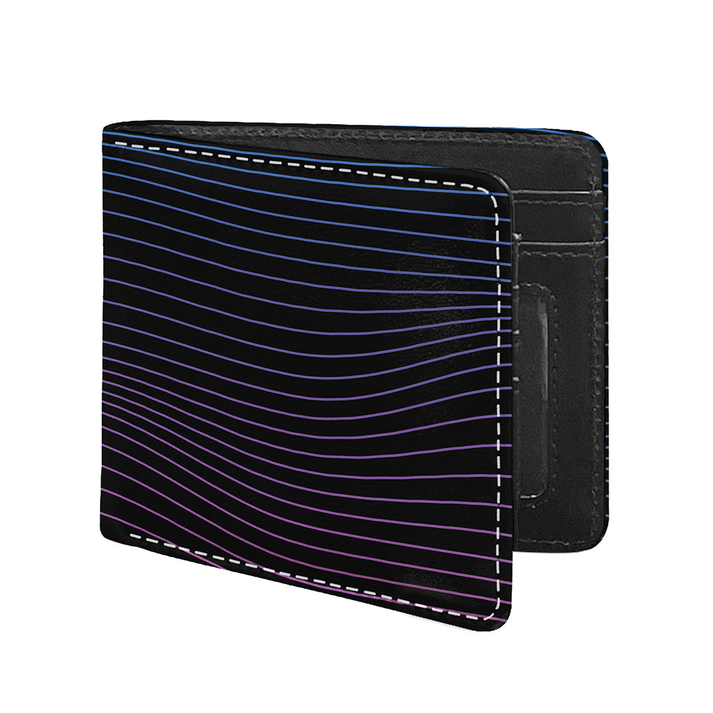 Blue And Purple EDM Wave Print Bifold Wallet