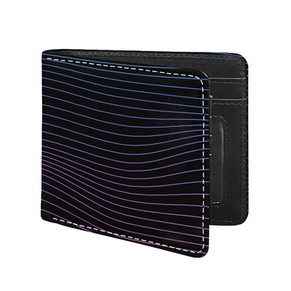 Blue And Purple EDM Wave Print Bifold Wallet
