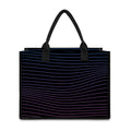 Blue And Purple EDM Wave Print Canvas Tote Bag