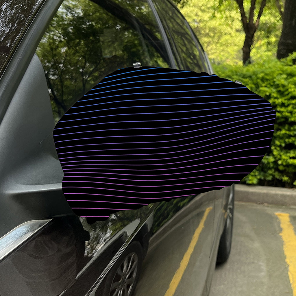 Blue And Purple EDM Wave Print Car Side Mirror Covers
