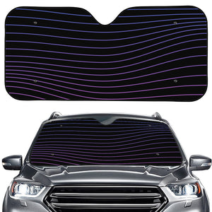 Blue And Purple EDM Wave Print Car Windshield Sun Shade