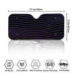 Blue And Purple EDM Wave Print Car Windshield Sun Shade