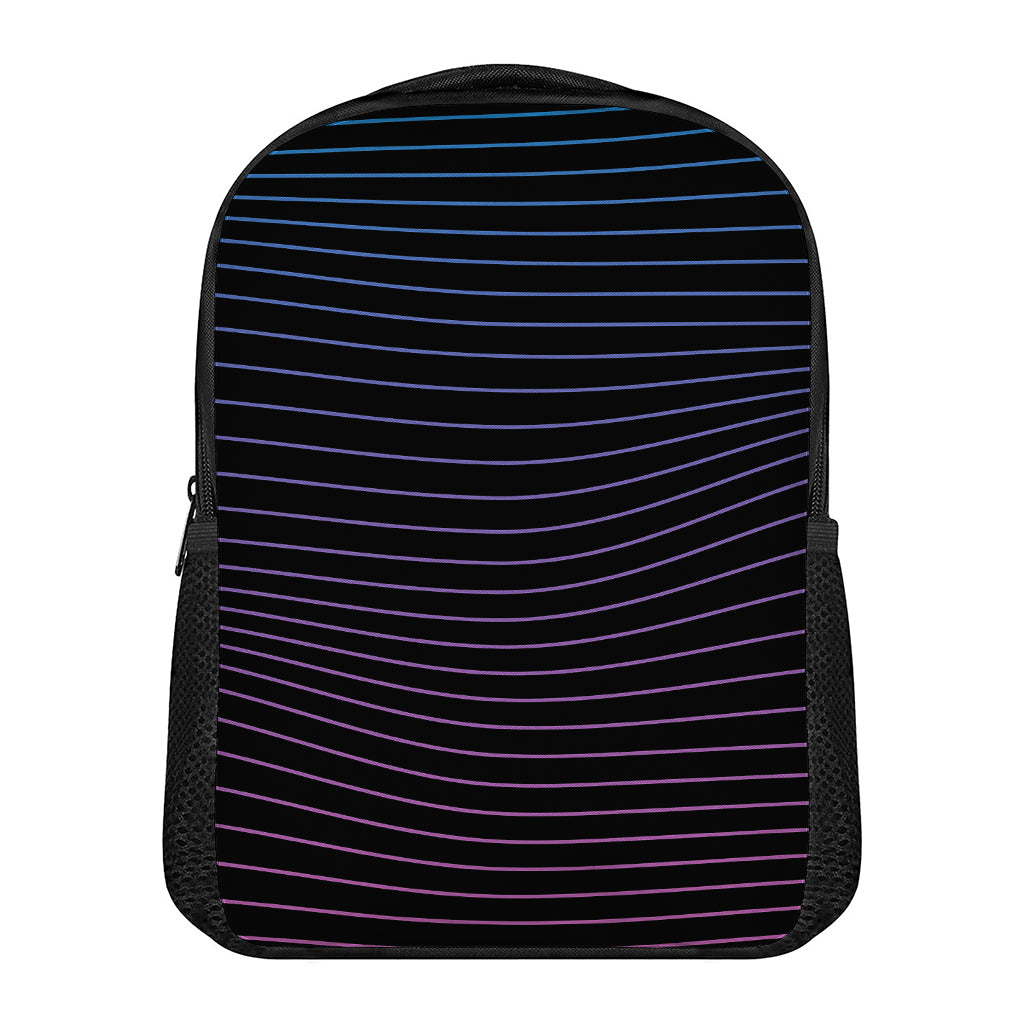 Blue And Purple EDM Wave Print Casual Backpack