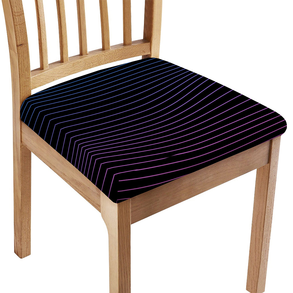 Blue And Purple EDM Wave Print Chair Cushion Cover
