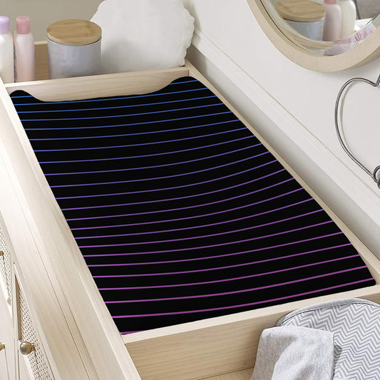 Blue And Purple EDM Wave Print Changing Pad Cover