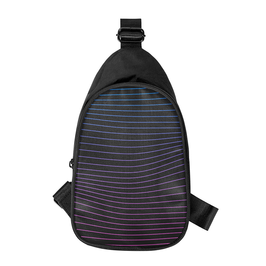 Blue And Purple EDM Wave Print Chest Bag