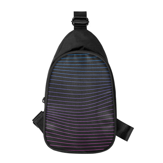Blue And Purple EDM Wave Print Chest Bag