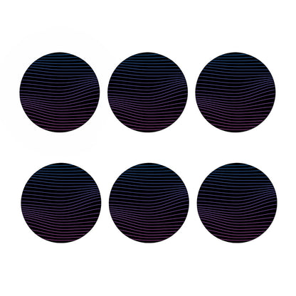 Blue And Purple EDM Wave Print Coaster Set