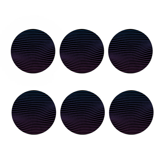 Blue And Purple EDM Wave Print Coaster Set