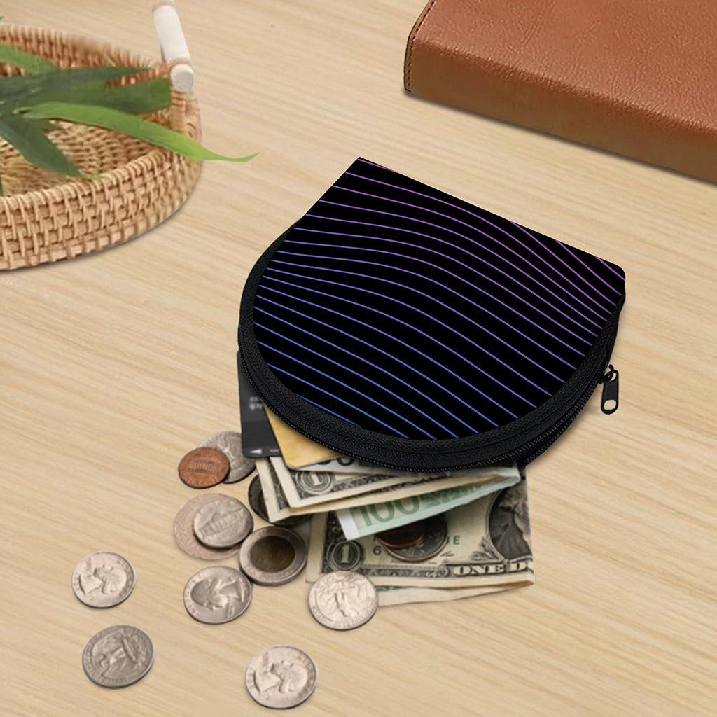 Blue And Purple EDM Wave Print Coin Purse