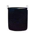 Blue And Purple EDM Wave Print Collapsible Laundry Basket