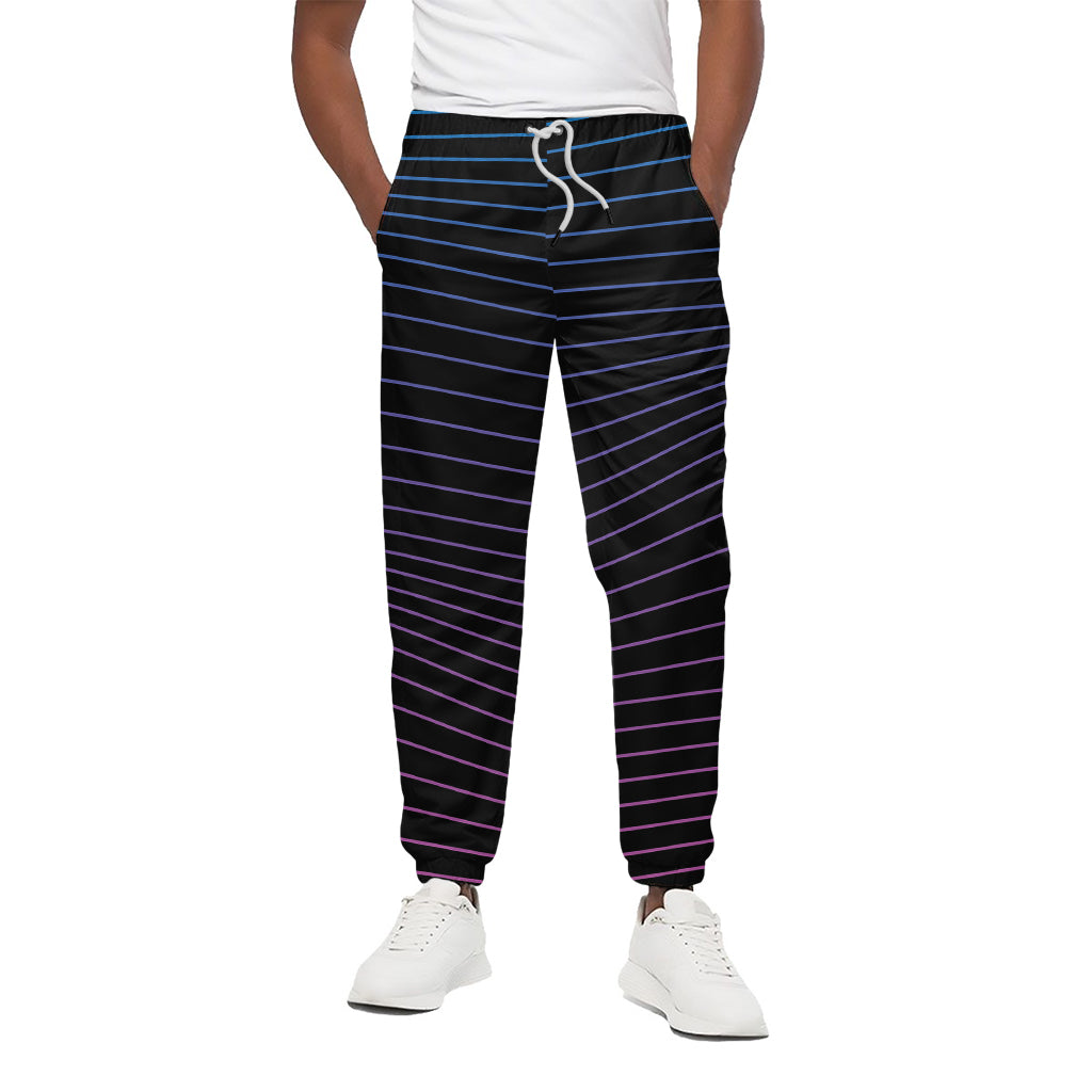 Blue And Purple EDM Wave Print Cotton Pants