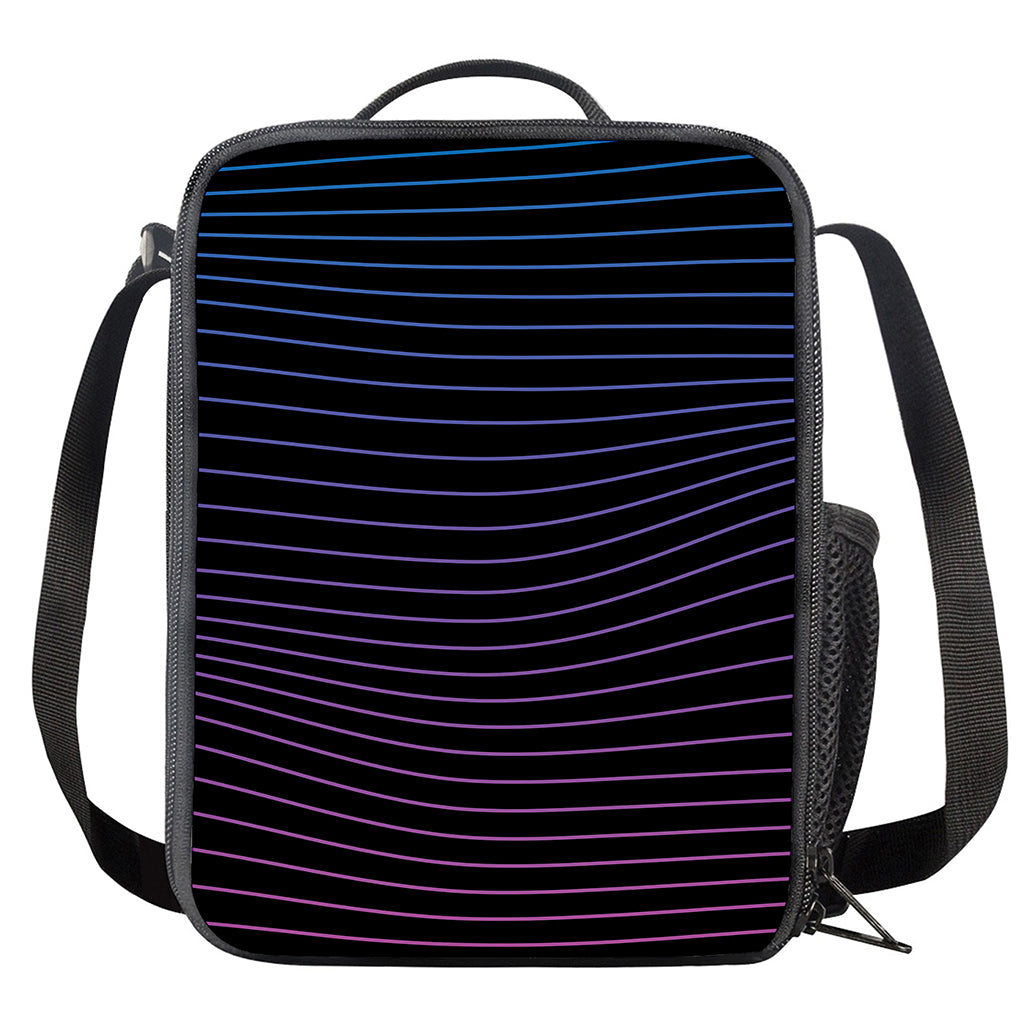 Blue And Purple EDM Wave Print Crossbody Lunch Bag