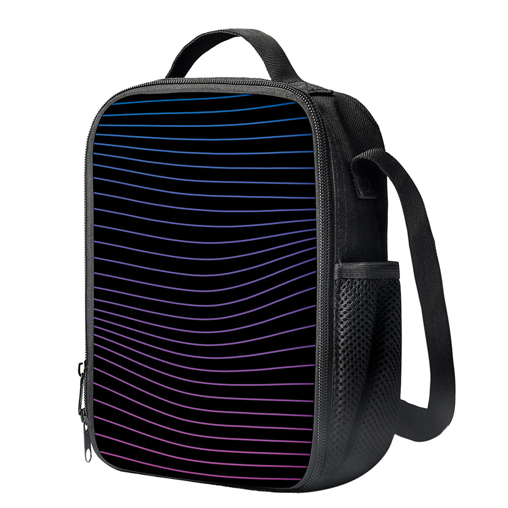 Blue And Purple EDM Wave Print Crossbody Lunch Bag