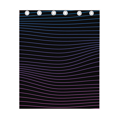 Blue And Purple EDM Wave Print Curtain