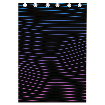 Blue And Purple EDM Wave Print Curtain
