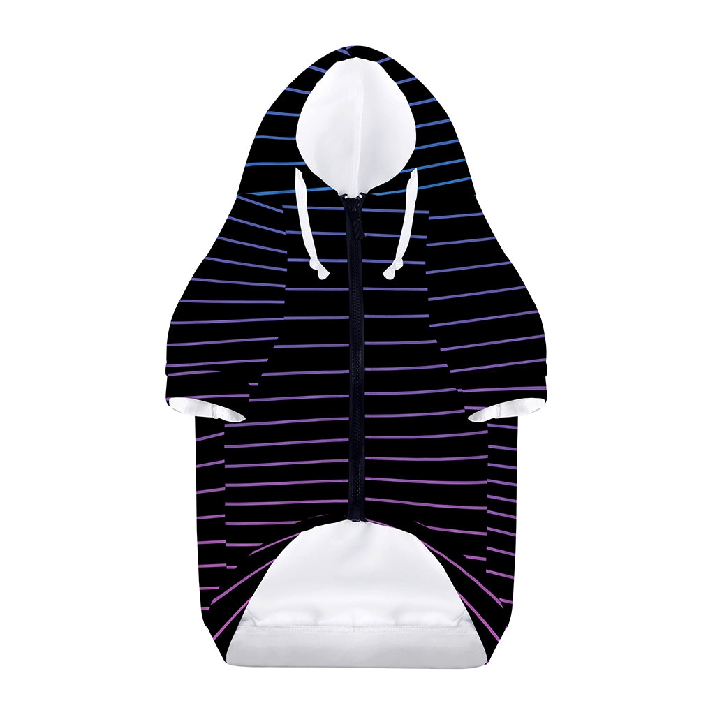 Blue And Purple EDM Wave Print Dog Zip Up Hoodie
