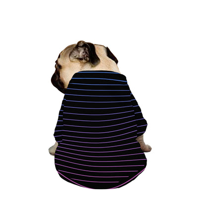 Blue And Purple EDM Wave Print Dog Zip Up Jacket