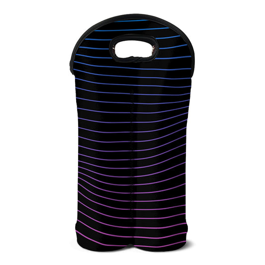 Blue And Purple EDM Wave Print Double Neoprene Wine Tote
