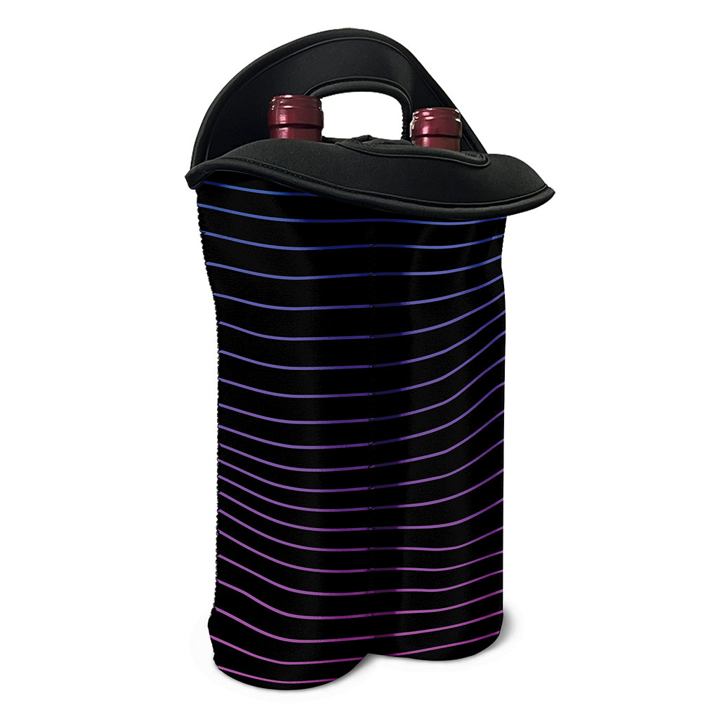 Blue And Purple EDM Wave Print Double Neoprene Wine Tote