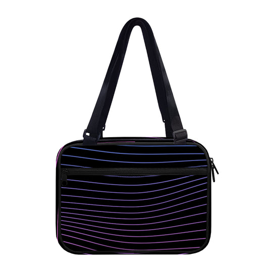 Blue And Purple EDM Wave Print Double Strap Bible Bag