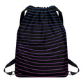 Blue And Purple EDM Wave Print Drawstring Backpack