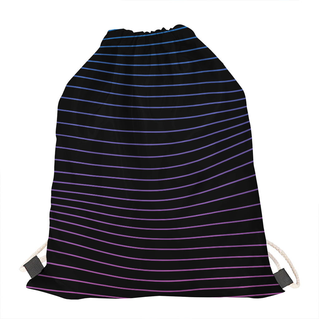Blue And Purple EDM Wave Print Drawstring Bag