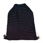 Blue And Purple EDM Wave Print Drawstring Bag