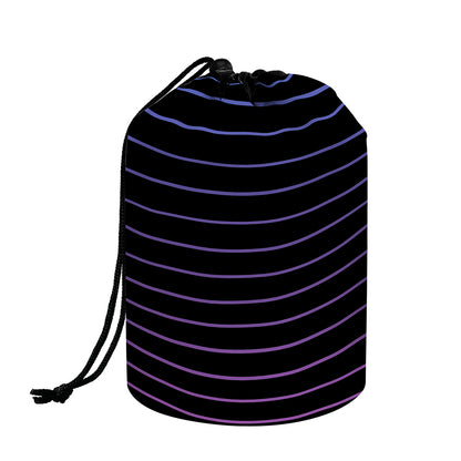 Blue And Purple EDM Wave Print Drawstring Makeup Bag
