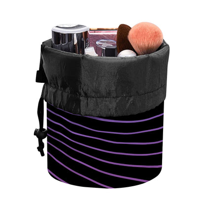 Blue And Purple EDM Wave Print Drawstring Makeup Bag