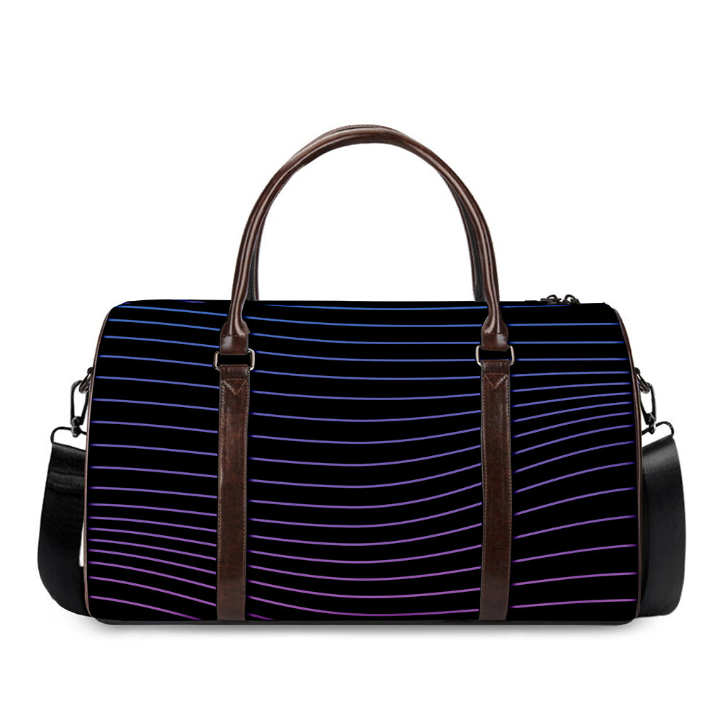 Blue And Purple EDM Wave Print Duffle Bag