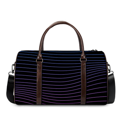 Blue And Purple EDM Wave Print Duffle Bag