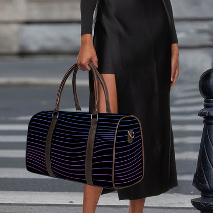 Blue And Purple EDM Wave Print Duffle Bag