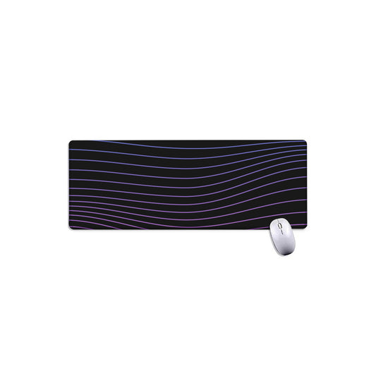 Blue And Purple EDM Wave Print Extended Mouse Pad