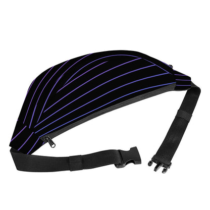 Blue And Purple EDM Wave Print Fanny Pack