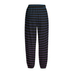 Blue And Purple EDM Wave Print Fleece Lined Knit Pants