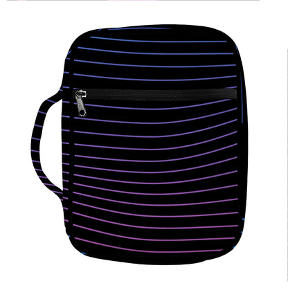 Blue And Purple EDM Wave Print Front Pocket Bible Bag