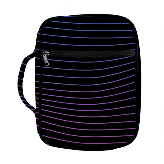 Blue And Purple EDM Wave Print Front Pocket Bible Bag