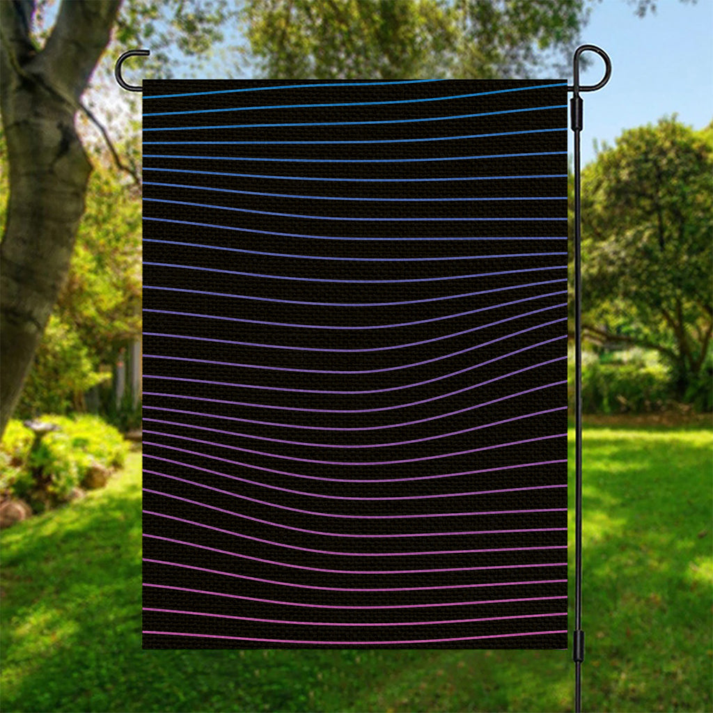 Blue And Purple EDM Wave Print Garden Flag