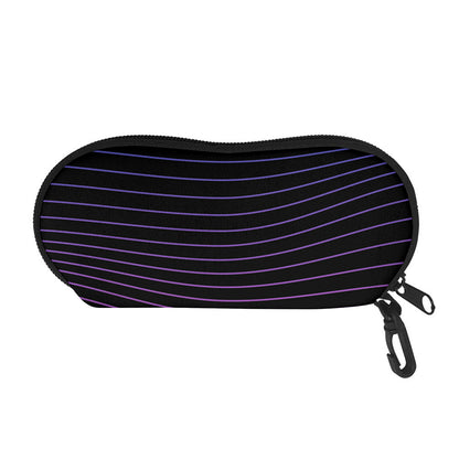 Blue And Purple EDM Wave Print Glasses Case
