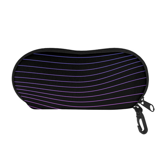 Blue And Purple EDM Wave Print Glasses Case