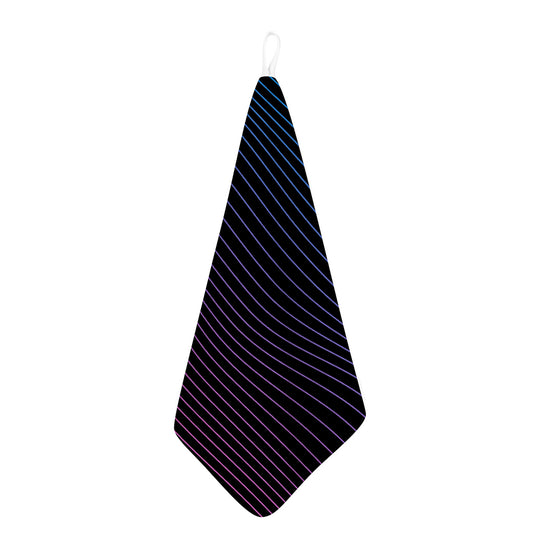 Blue And Purple EDM Wave Print Hand Towel
