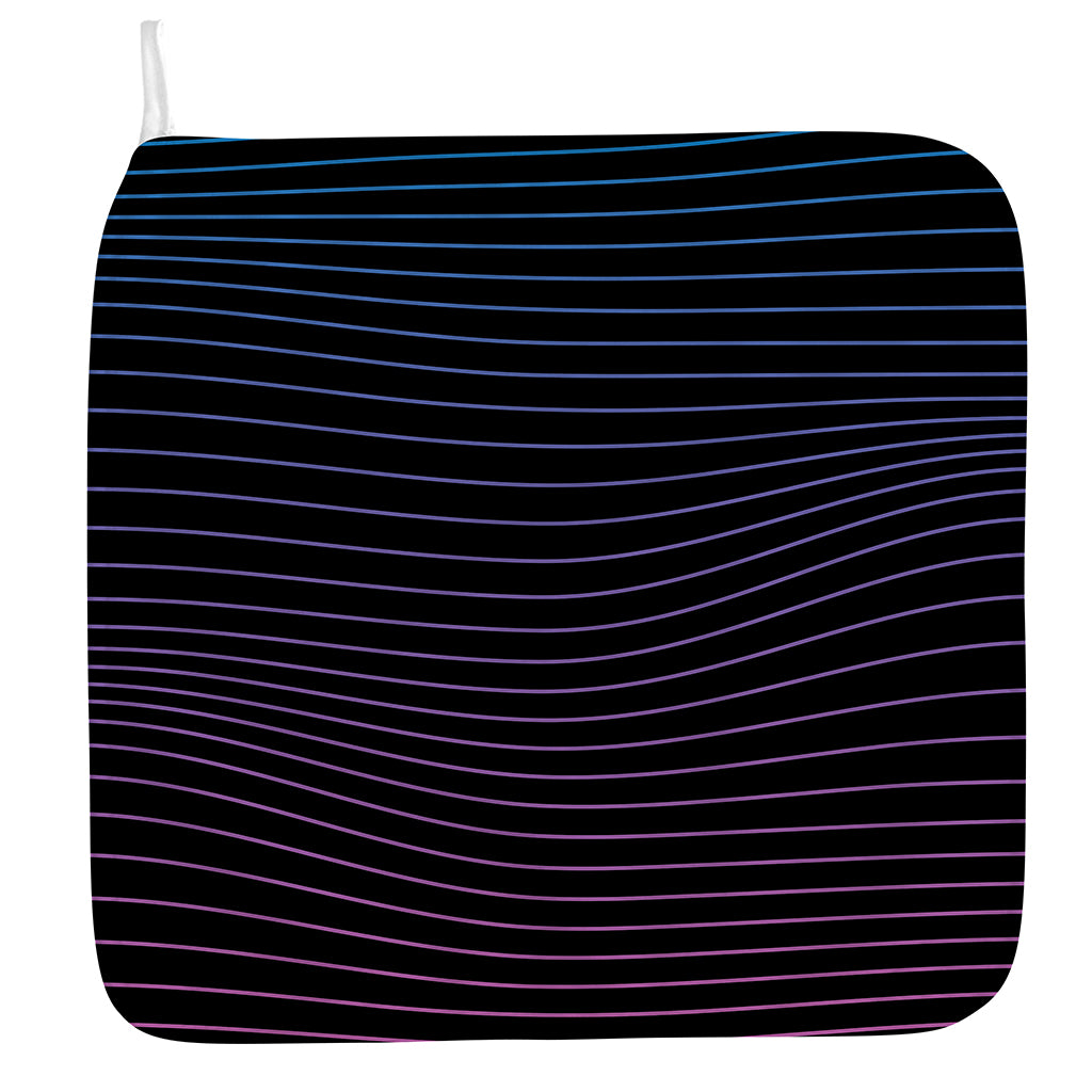 Blue And Purple EDM Wave Print Hand Towel
