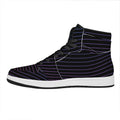 Blue And Purple EDM Wave Print High Top Leather Sneakers