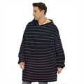 Blue And Purple EDM Wave Print Hoodie Blanket