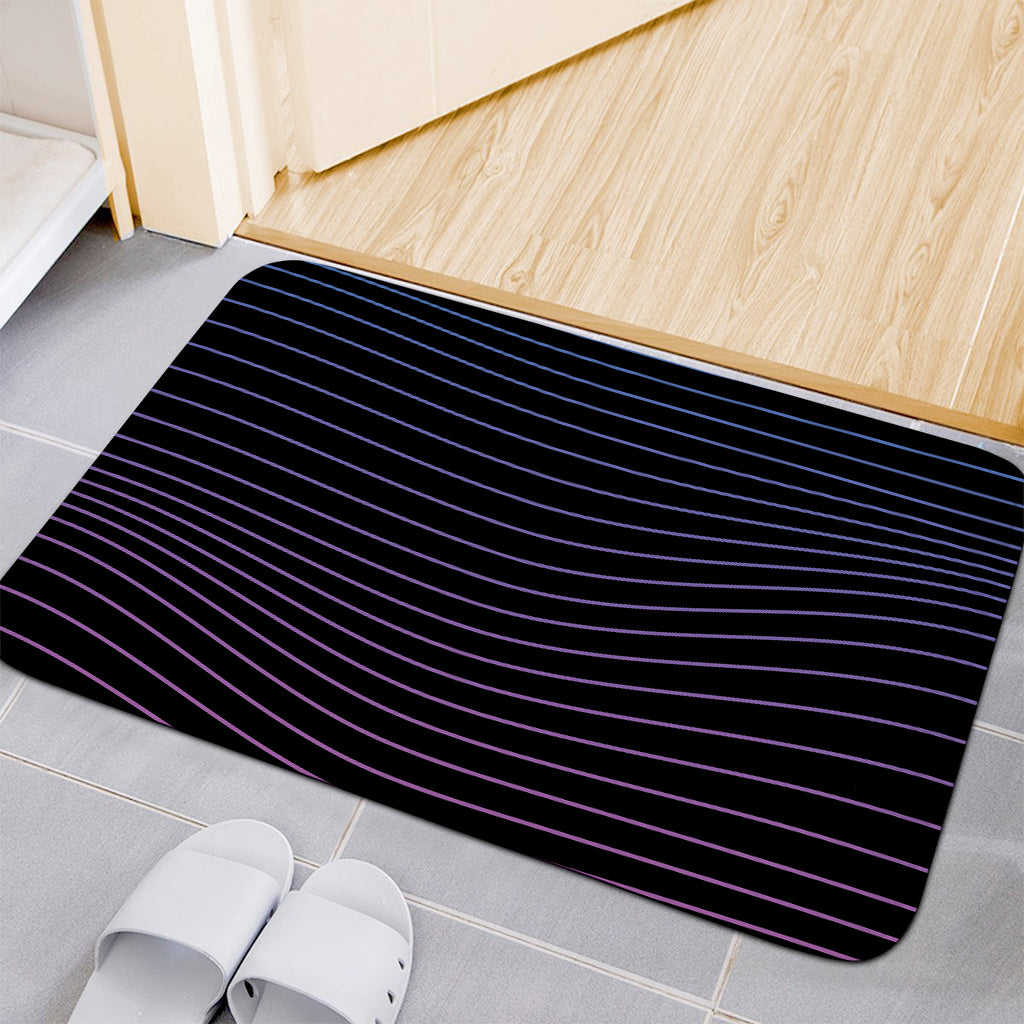 Blue And Purple EDM Wave Print Indoor Door Mat