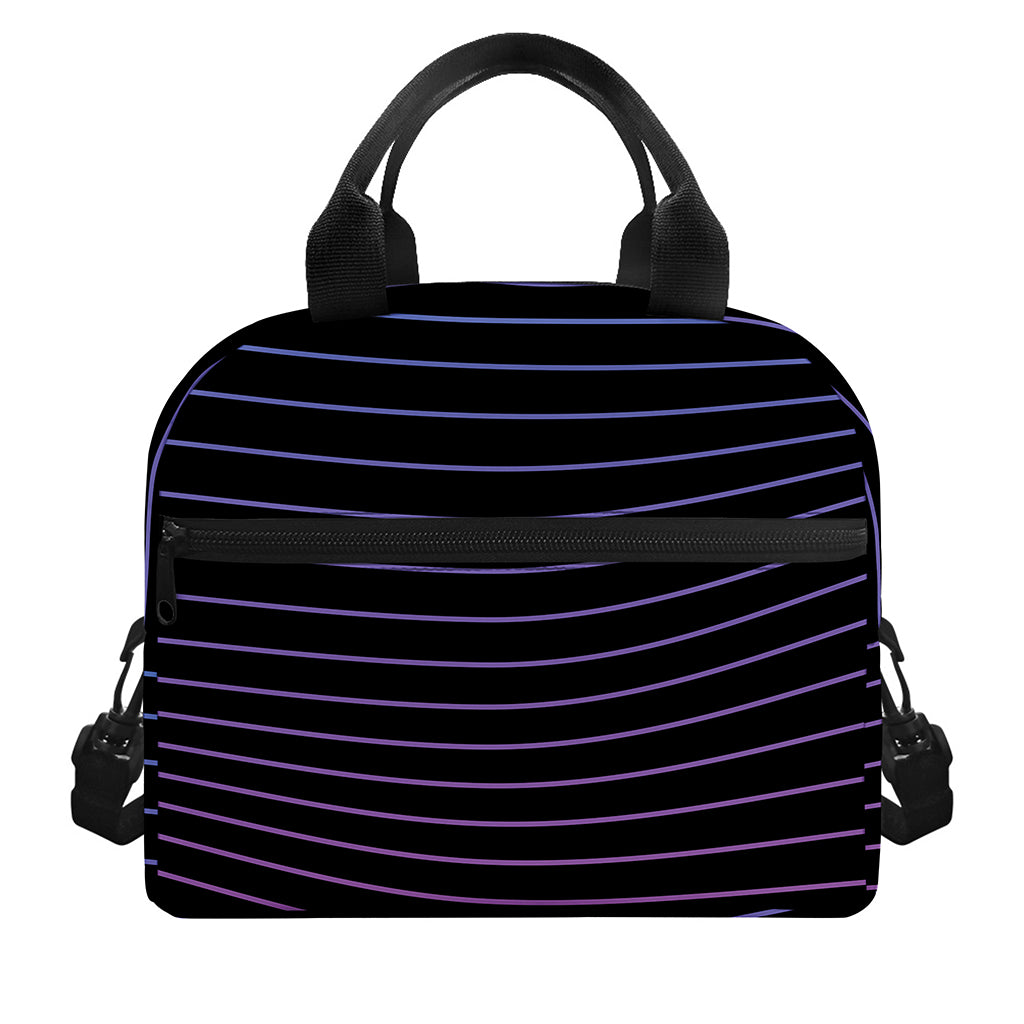 Blue And Purple EDM Wave Print Insulated Lunch Bag