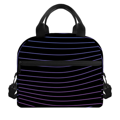 Blue And Purple EDM Wave Print Insulated Lunch Bag