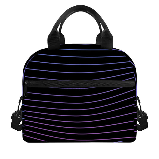 Blue And Purple EDM Wave Print Insulated Lunch Bag